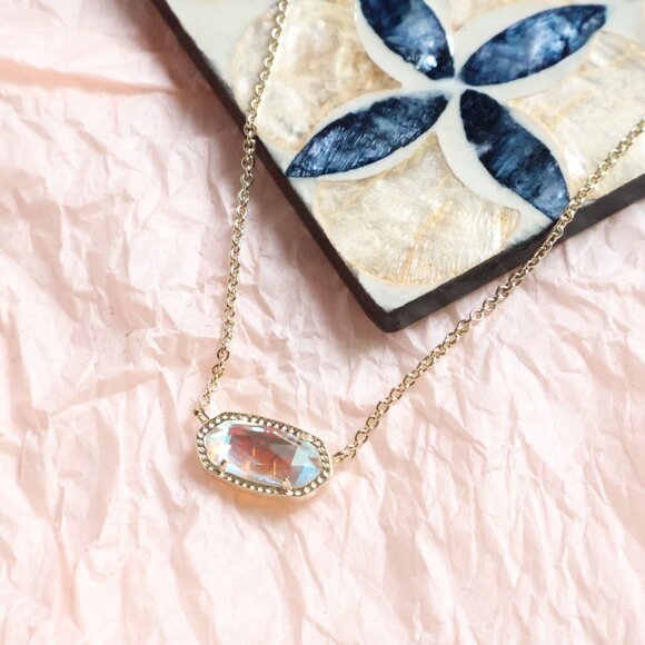 Kendra Scott - Elisa Dichroic Glass Necklace Gold - Picture 2 of 2